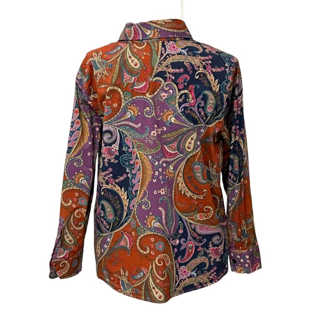 Coldwater Creek Women's Top Button Down Shirt Long Sleeve Pasiley Size XLP - Picture 2 of 8